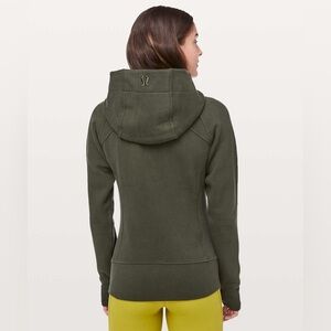 Lululemon Women’s Scuba Hoodie Light Cotton Fleece Dark Olive Size 4